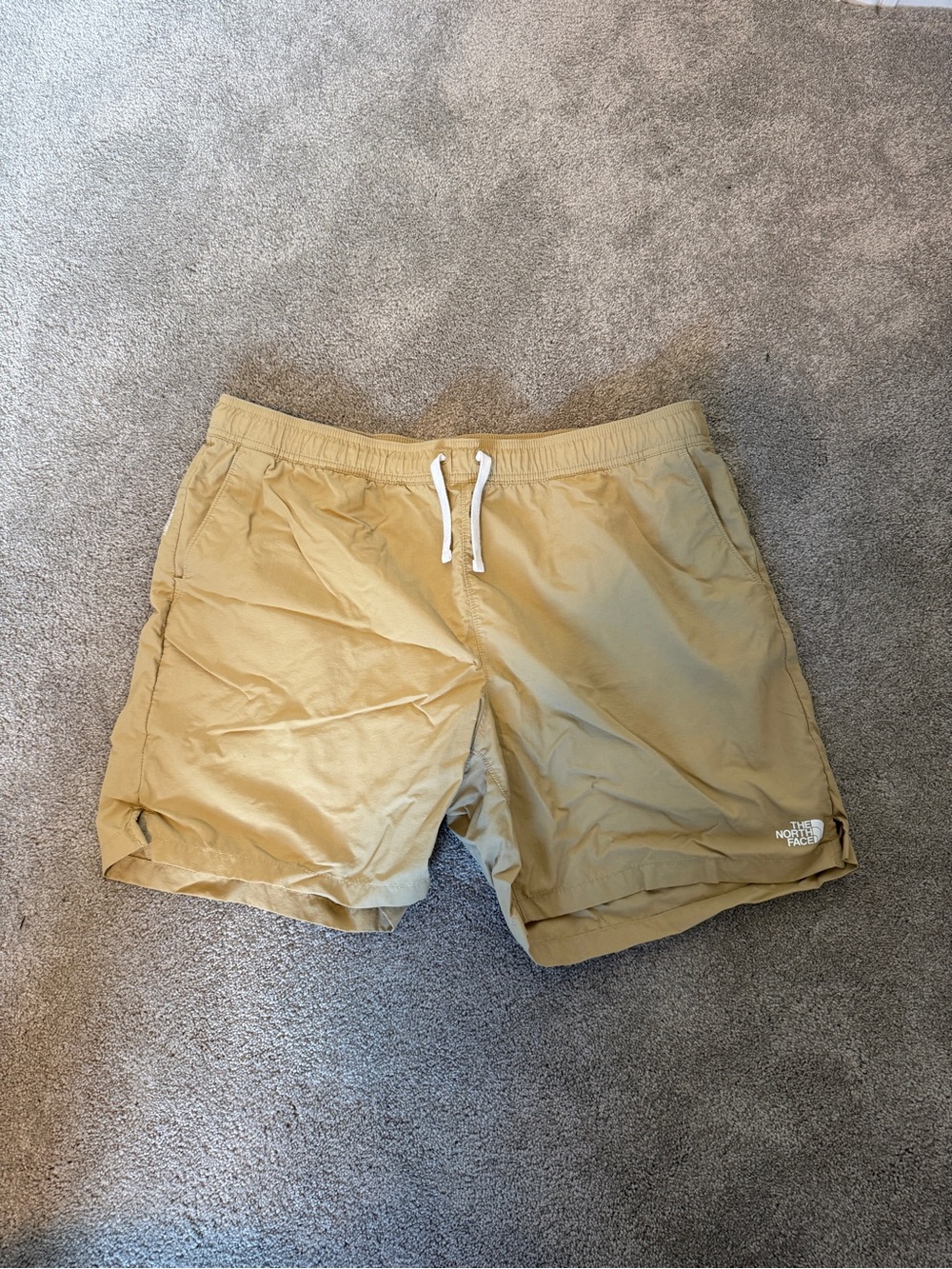 The North Face Men's Tan Swim Trunks with Drawstring